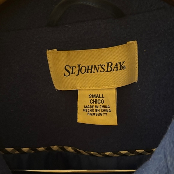 St. John's Bay Royal Blue Pea Coat Wool/Cashmere Blend - Picture 2 of 10